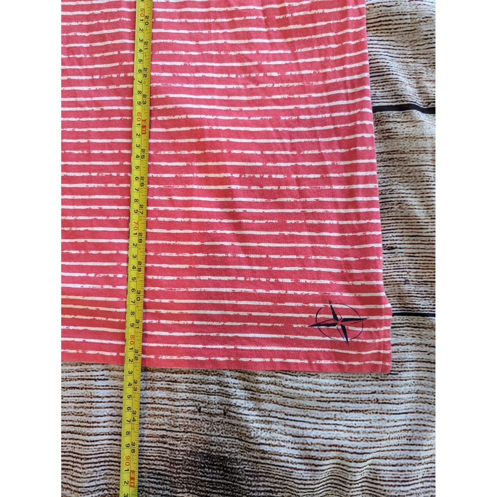 B Draddy Polo Shirt Men's Large Short Sleeve Pink Striped Golf Logo Stretch - Picture 8 of 9